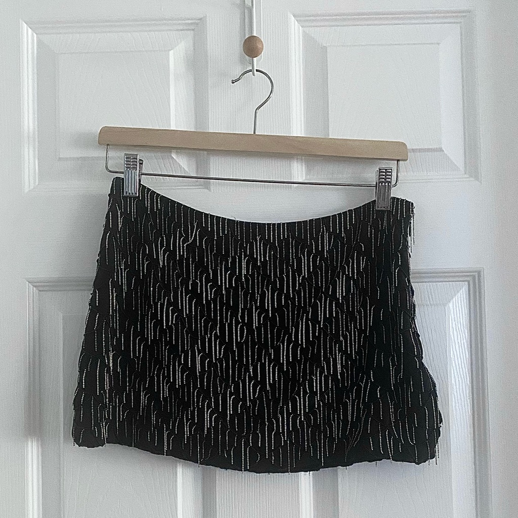 Nwt Parker Silk Beaded Mini Skirt
